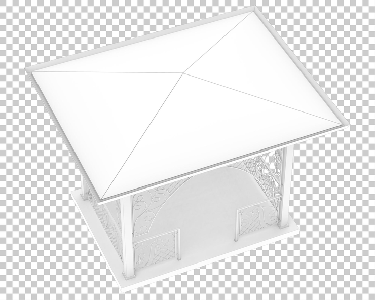 PSD garden roof isolated on transparent background 3d rendering illustration