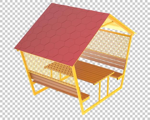 PSD garden roof isolated on transparent background 3d rendering illustration