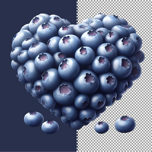 PSD garden's heart of fresh blueberries png