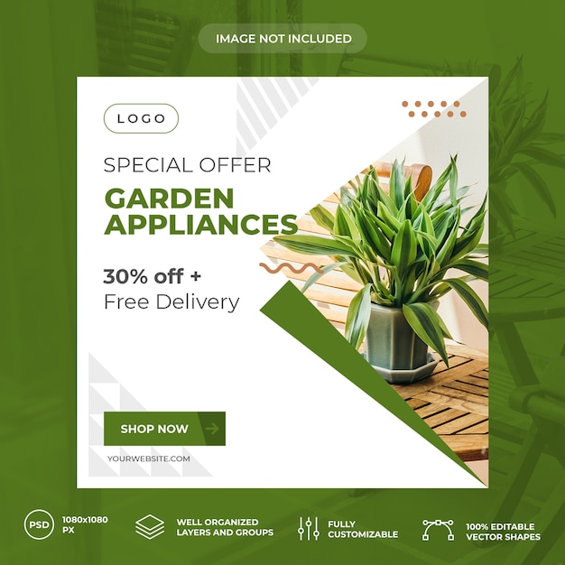 PSD garden social media banner template