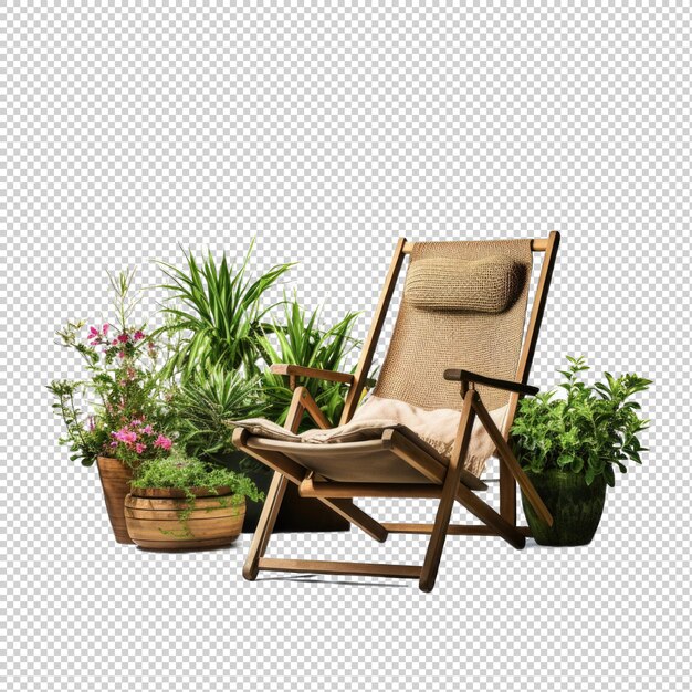 PSD garden steamer chair isolated on transparent background generative ai