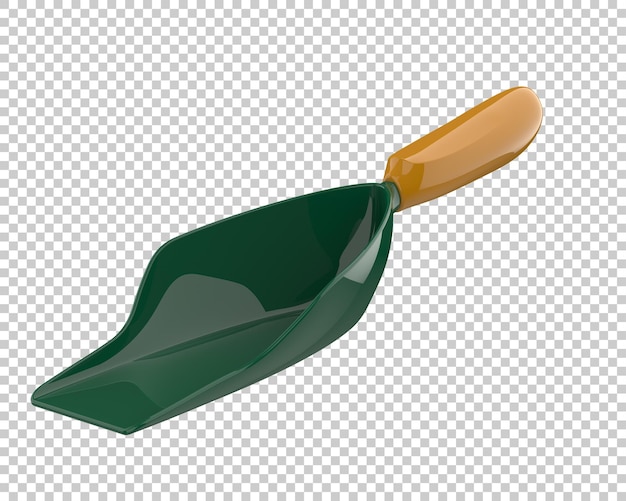 PSD garden trowel on transparent background 3d rendering illustration