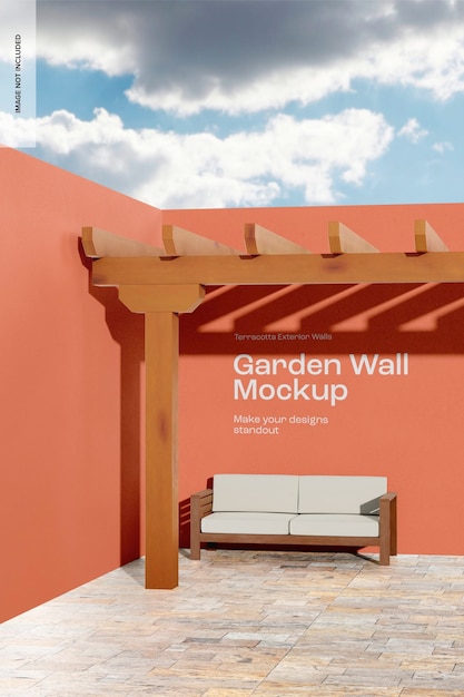 PSD mockup del muro del giardino