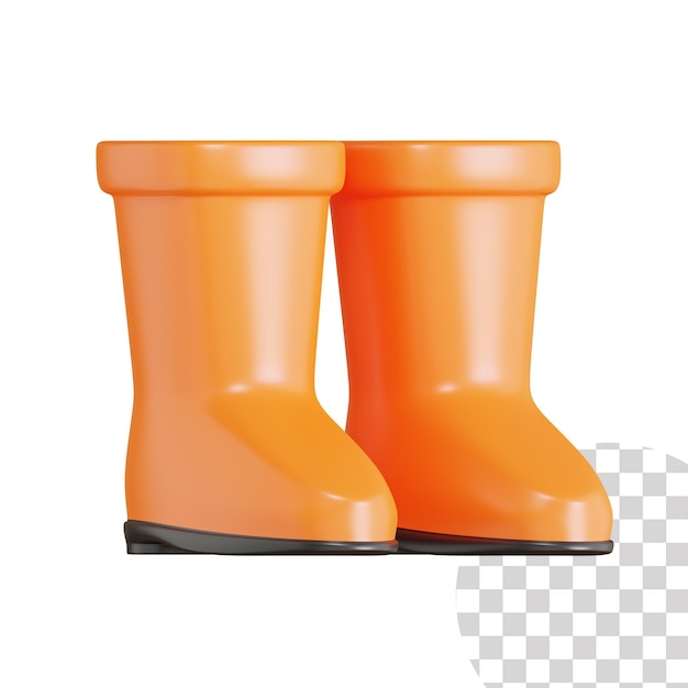 PSD gardening boots 3d illustration