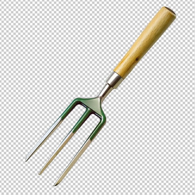 Gardening fork on transparent background