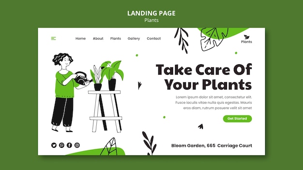 Gardening hobby landing page template