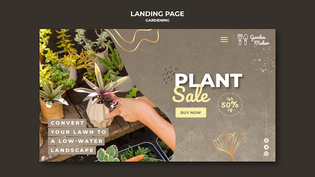 PSD gardening landing page template