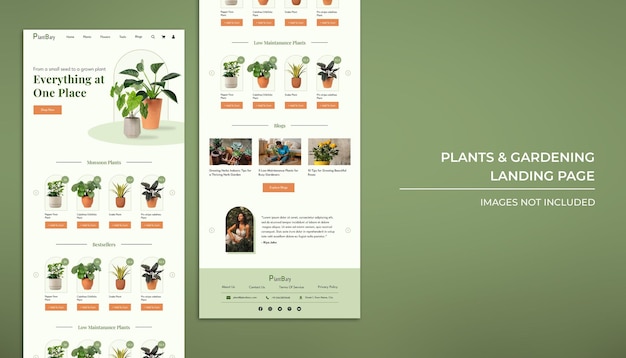 Gardening landing page