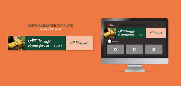 PSD gardening youtube template design