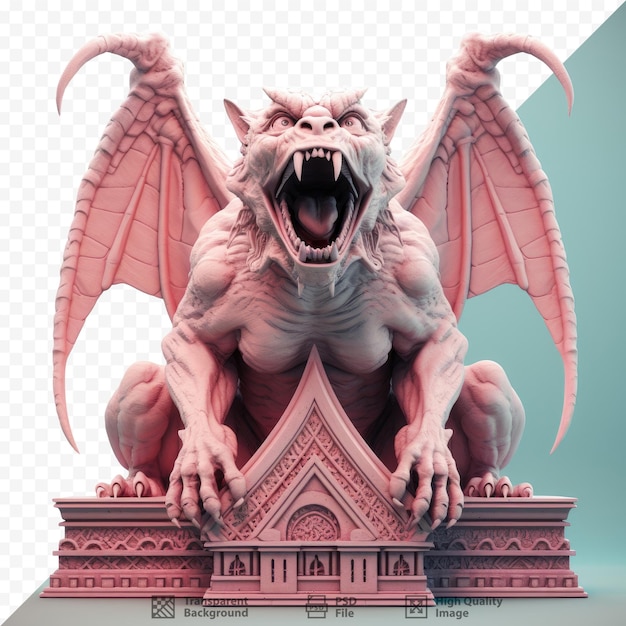 Gargoyle sittings growling fiercely