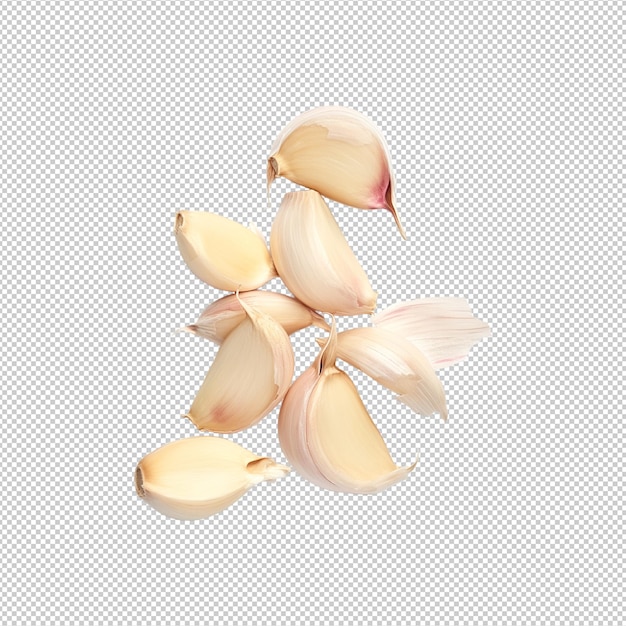 PSD garlic cloves isolated