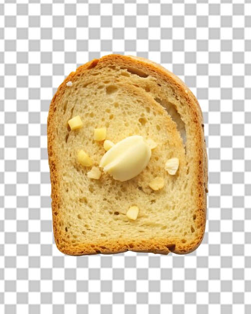 Garlic and herb bread on transparent background