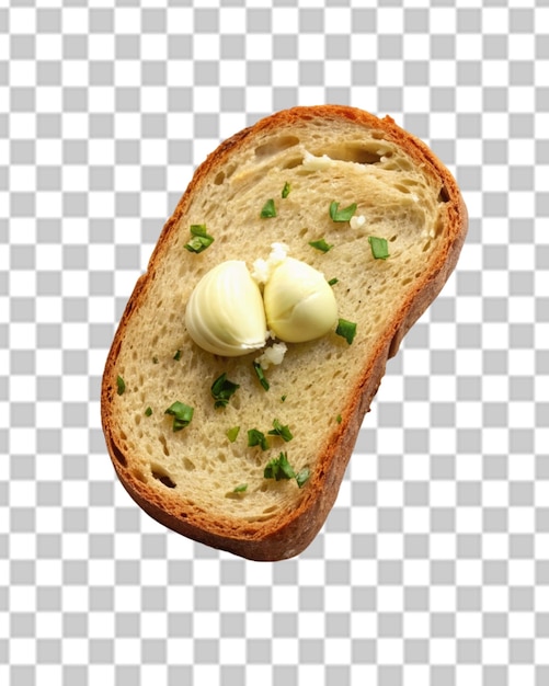 Pane all'aglio e alle erbe su sfondo trasparente