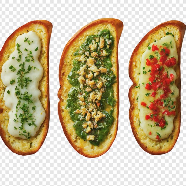 Garlic and herb on long bread png isolated on transparent background premium psd