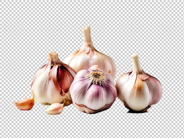 PSD garlic isolated on transparent background