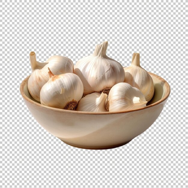 Garlic on psd transparent background excotic fruit vegetables