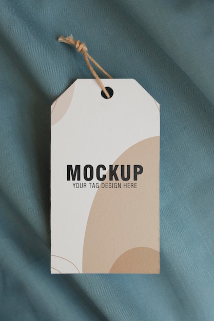 Garment hang label tag mockup