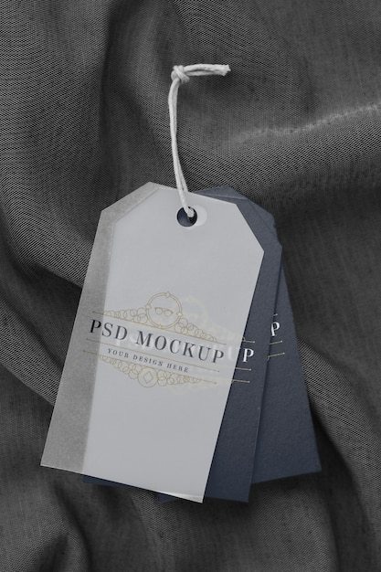 PSD garment hang label tag mockup