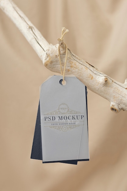 PSD garment hang label tag mockup