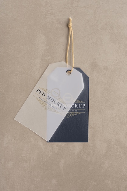 PSD garment hang label tag mockup