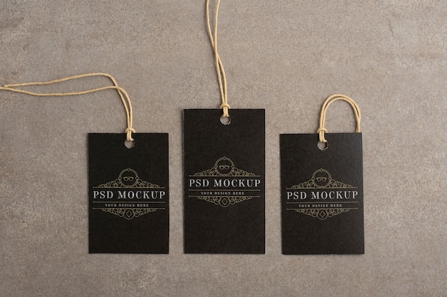 Garment hang label tag mockup