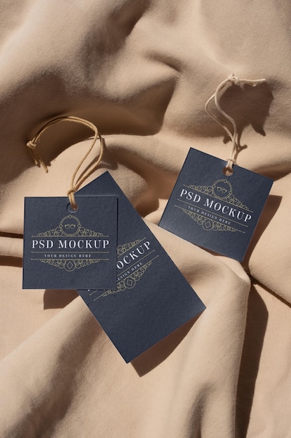 Garment hang label tag mockup