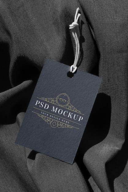 Garment hang label tag mockup