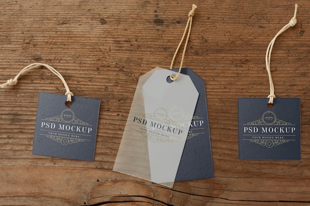 PSD garment hang label tag mockup