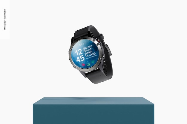 Garmin sport smartwatch на подиуме мокет, передний вид