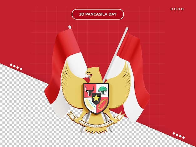 PSD icona 3d bandiera garuda