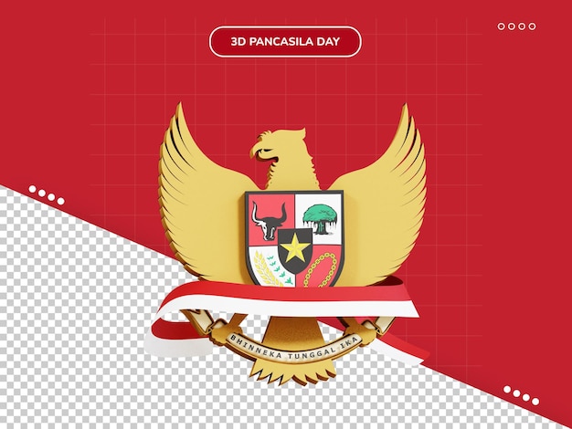 Garuda indonesian flag 3d icon