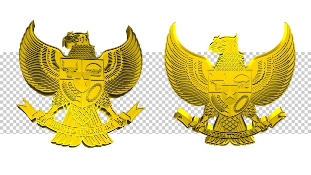 PSD garuda pancasila3d gouden illustratie