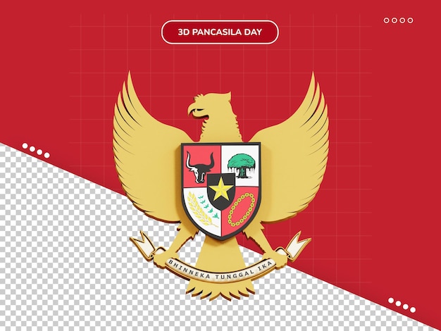 PSD garuda-vlag 3d pictogram