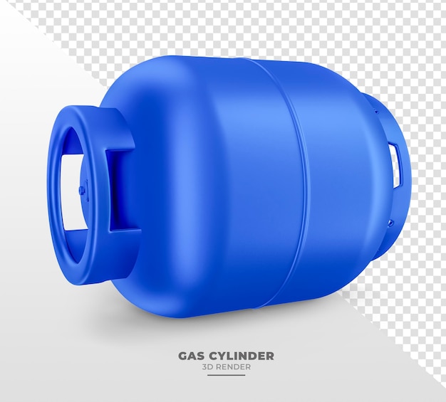 Gas cylinder isolated on transparent background in realistic 3d render