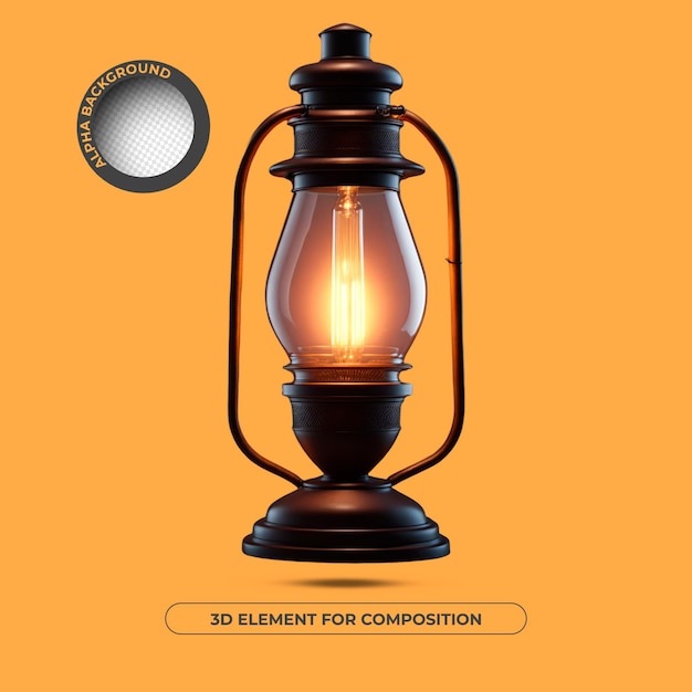 PSD lampada a gas elemento 3d per composizione