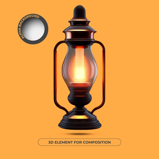 PSD Газовая лампа 3d элемент для композиции