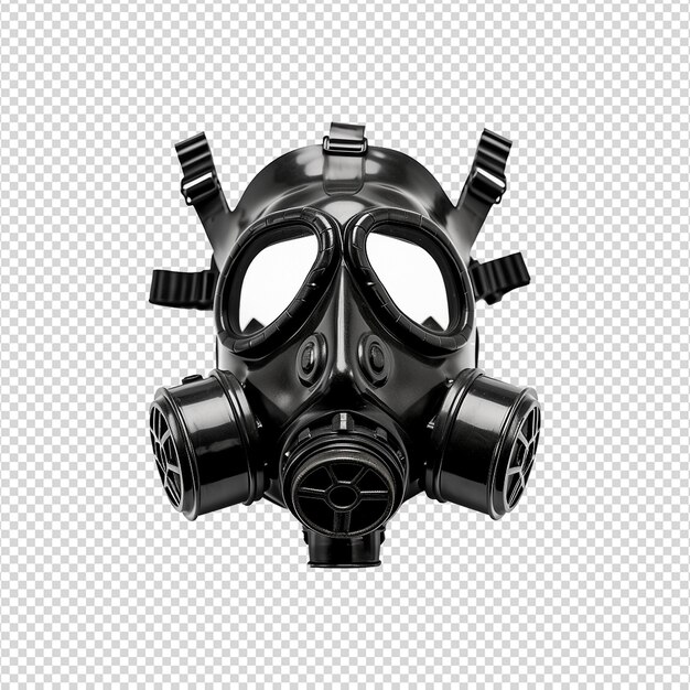 Gas mask up close isolated on transparent background