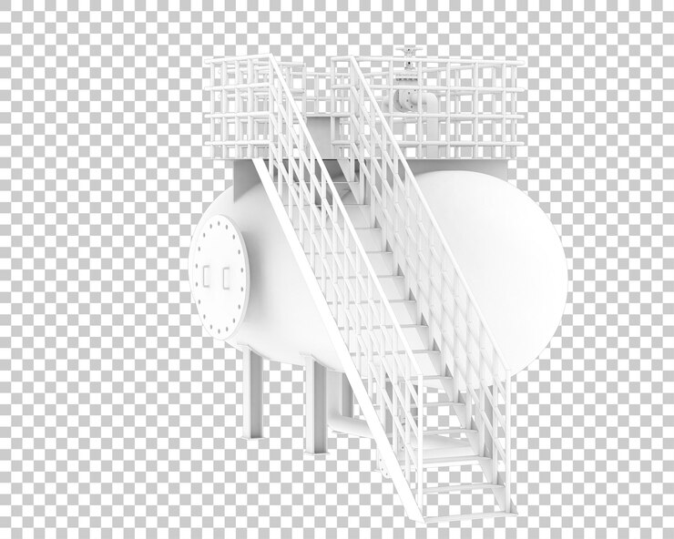PSD 투명 배경에 고립 된 가스 탱크 3d 렌더링 그림