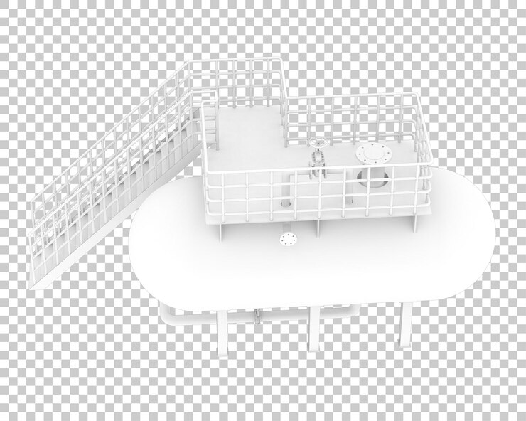 PSD gas tank isolated on transparent background 3d rendering illustration