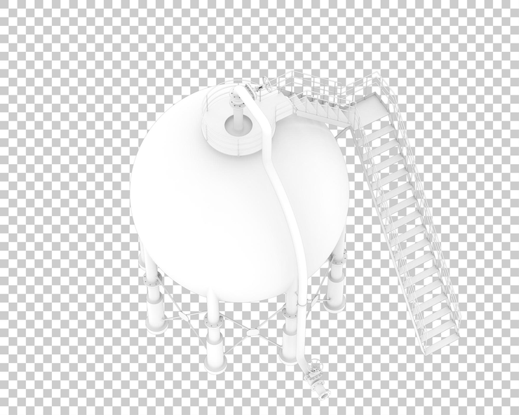 PSD gas tank isolated on transparent background 3d rendering illustration