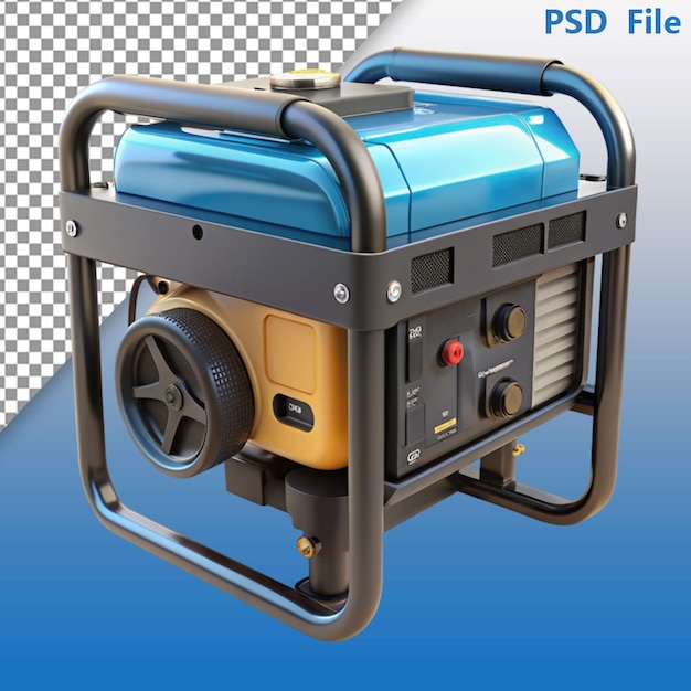 PSD generatore a benzina con telaio e ruote con arco e nastro concetto di regalo rendering 3d