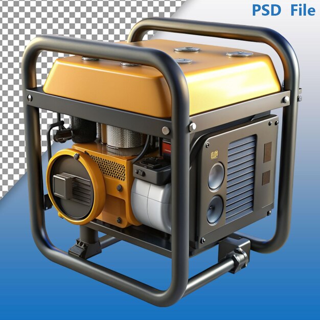 Gasoline generator with frame and wheels with bow and ribbon gift concept 3d rendering