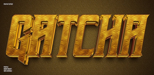 PSD gatcha 3d editable text effect