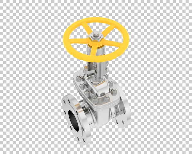 Gate valve isolated on transparent background 3d rendering illustration