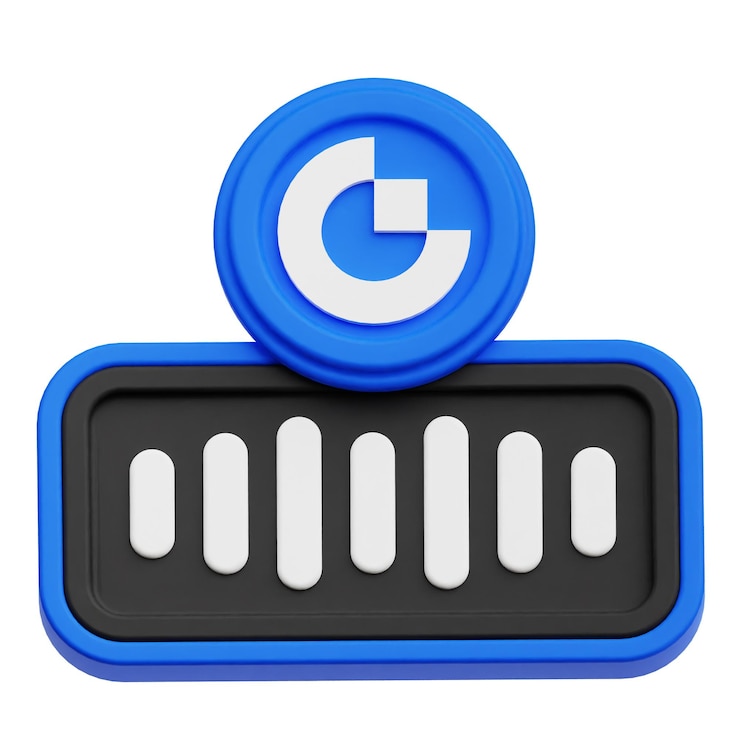 PSD gatetoken crypto token 3d icon isolated on the white background