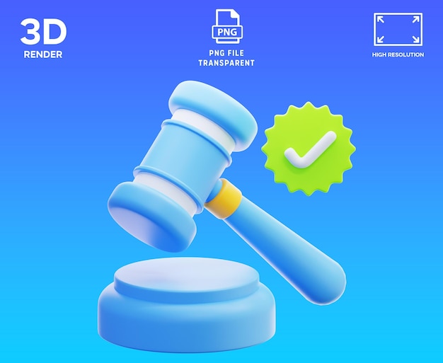 Gavel 3D Illustration