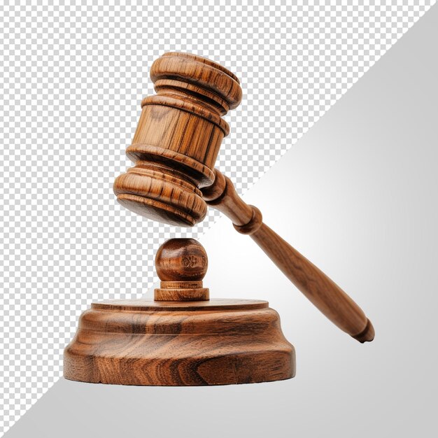 PSD gavel isolated on transparent background