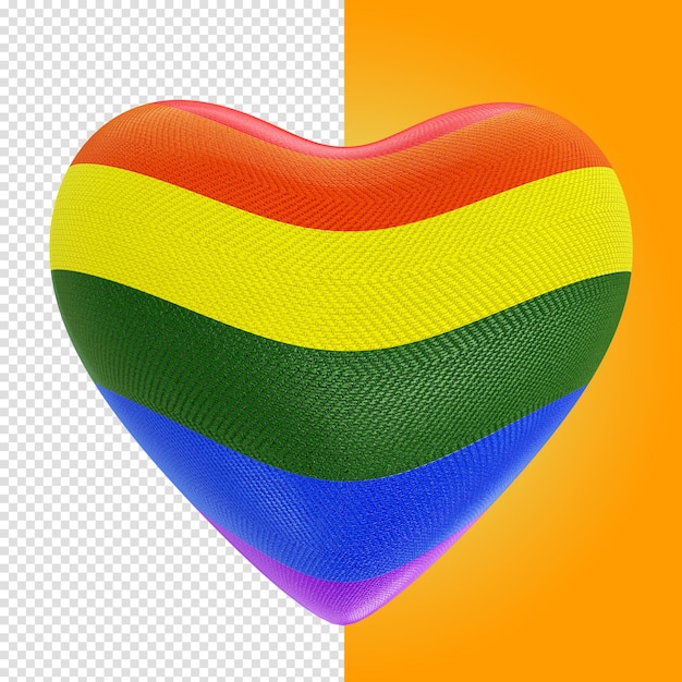 PSD gay pride 3d hart kleurrijk voor compositie