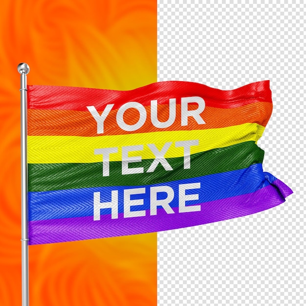 Gay pride 3d-vlag voor compositie