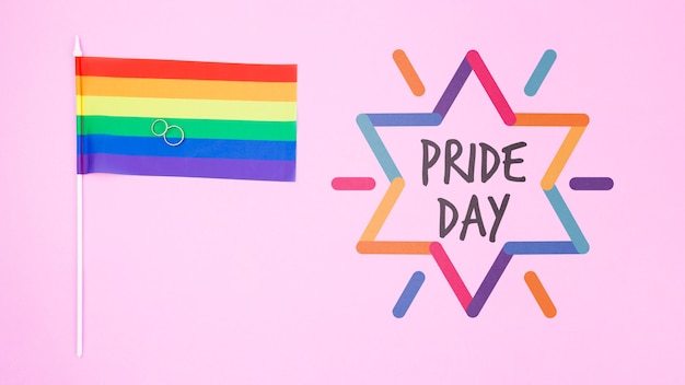 Gay pride background with the rainbow flag